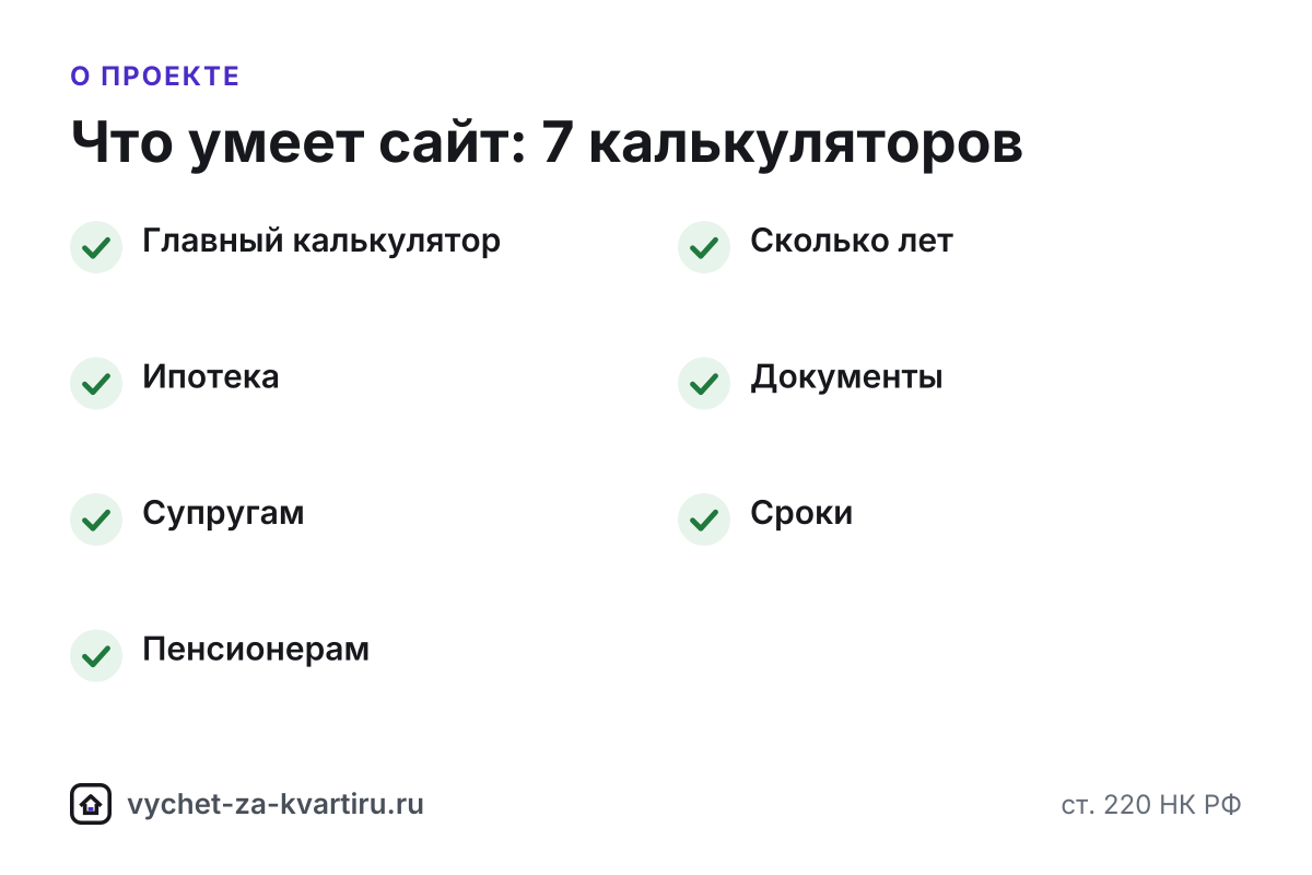 О проекте «Вычет за квартиру»