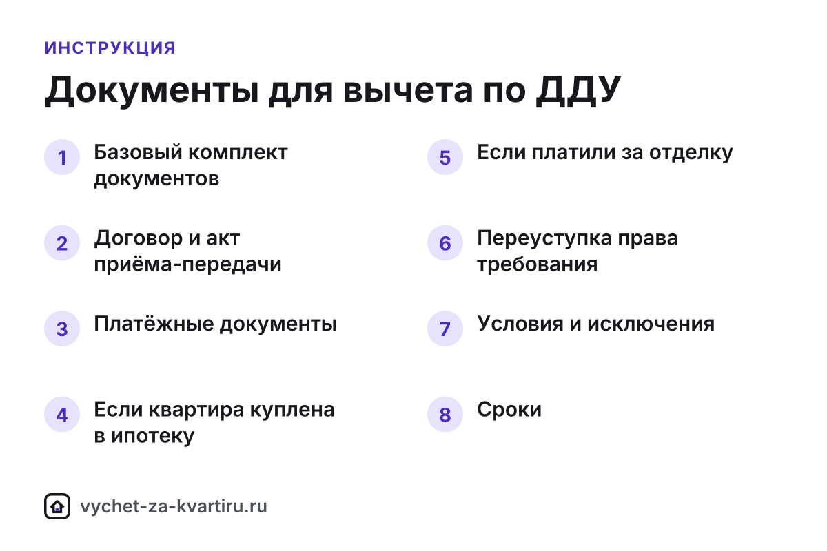 Какие документы нужны для налогового вычета по ДДУ