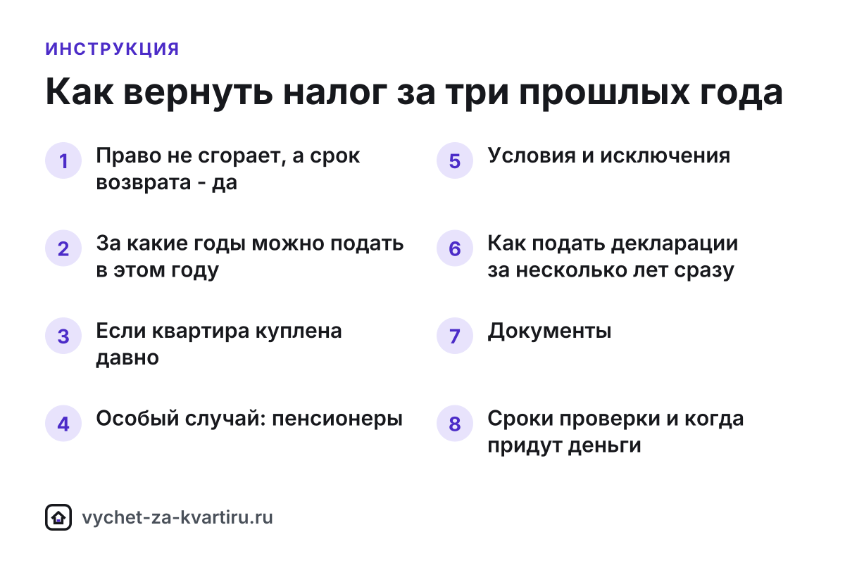 Как вернуть налог за 3 прошлых года: имущественный вычет за квартиру